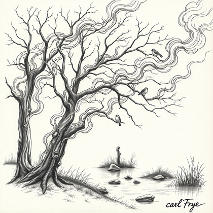 Pencil sketch trees
